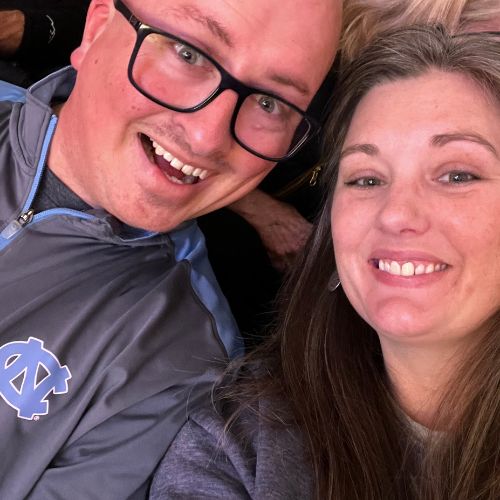 Ben and Jacqueline at a UNC basketball game